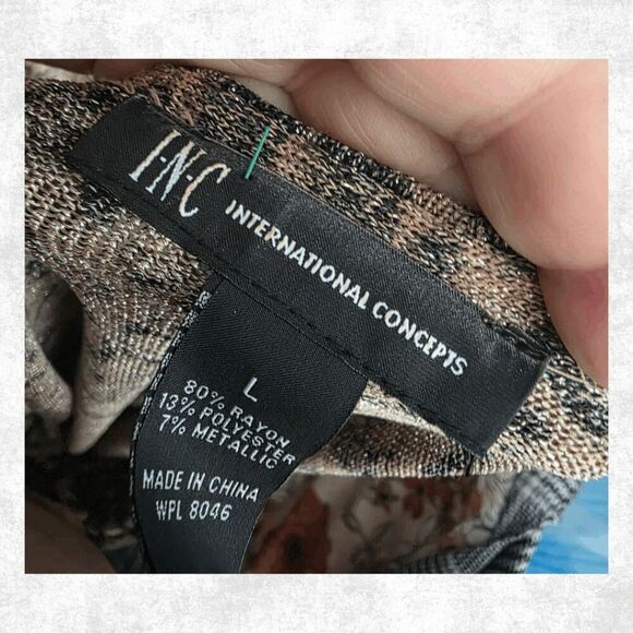 Calvin Klein Snakeskin Blouse – Size L – Animal Print Tie-Neck Top - Picture 2 of 4